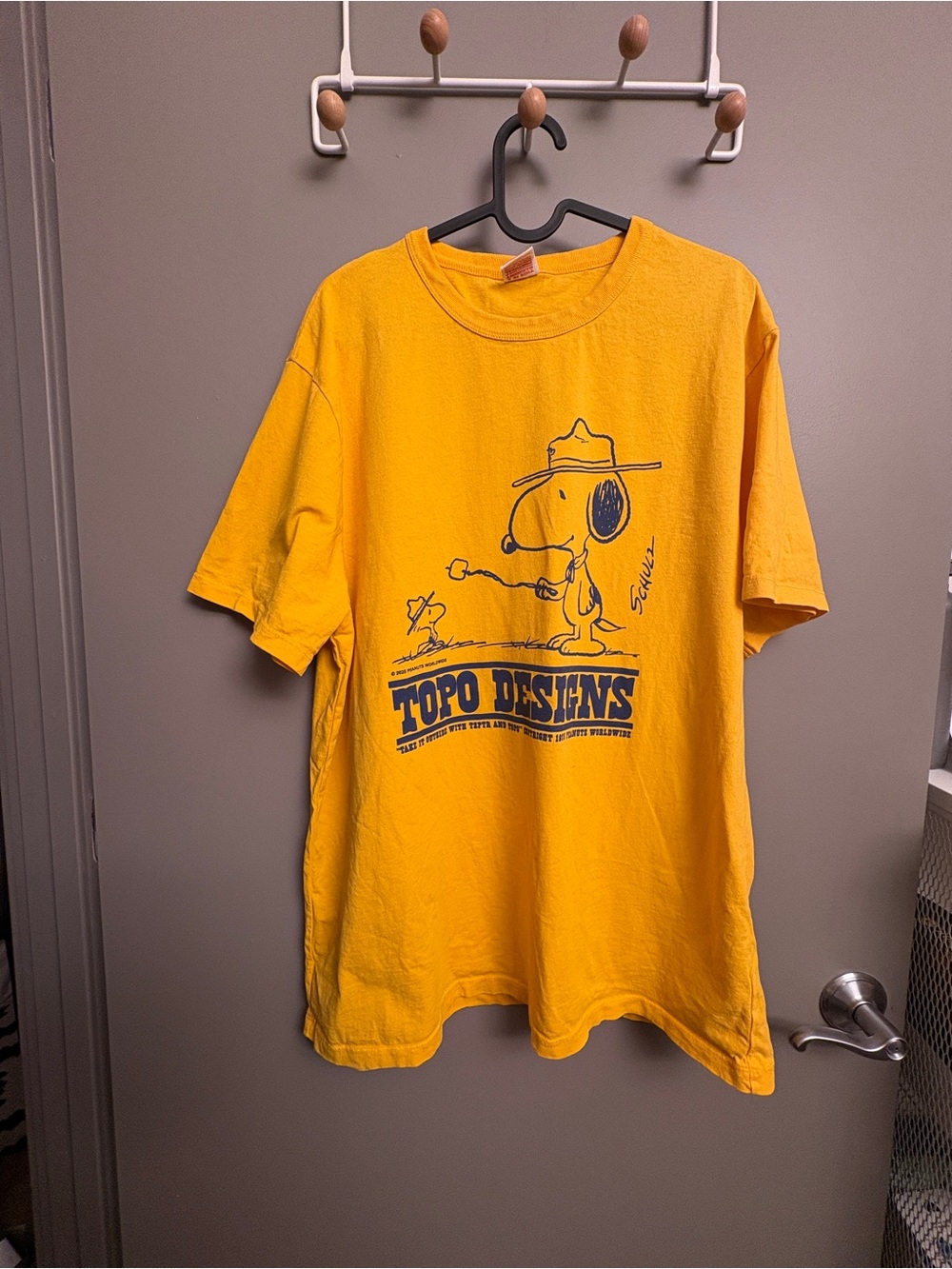 Topo Designs Yellow Kids Snoopy Camp Graphic Tee
